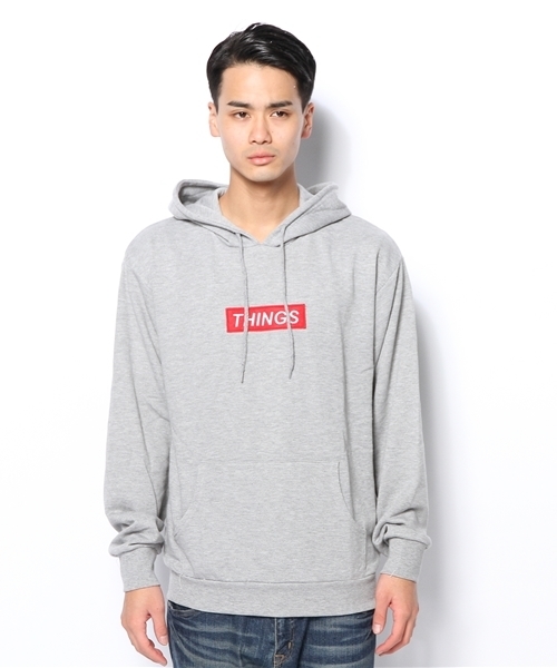 WEGO（ウィゴー）の「WEGO/ワッペンBOXロゴプルパーカー（パーカー・メンズ・ブラック/杢グレー/ブルー/ネイビー/ワイン・MEDIUM/LARGE）」の6枚目の写真