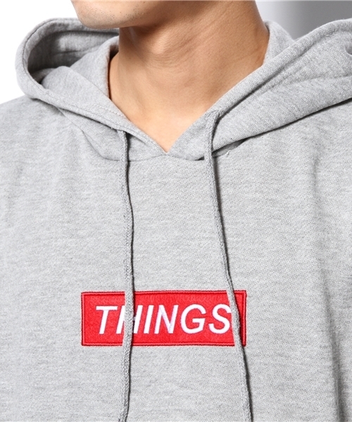 WEGO（ウィゴー）の「WEGO/ワッペンBOXロゴプルパーカー（パーカー・メンズ・ブラック/杢グレー/ブルー/ネイビー/ワイン・MEDIUM/LARGE）」の9枚目の写真