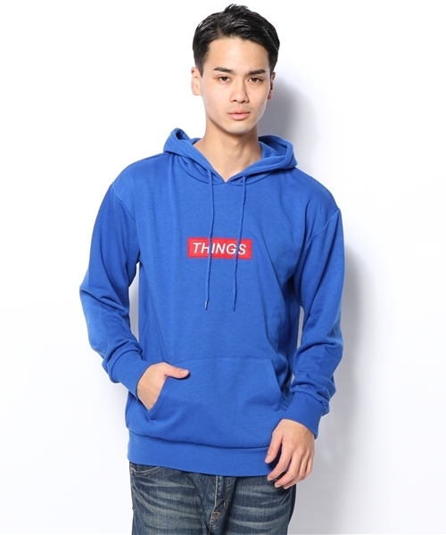 WEGO（ウィゴー）の「WEGO/ワッペンBOXロゴプルパーカー（パーカー・メンズ・ブラック/杢グレー/ブルー/ネイビー/ワイン・MEDIUM/LARGE）」の13枚目の写真