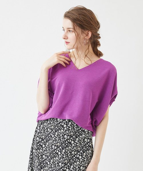 titivate(ティティベイト)の「袖タックカットソープルオーバー(Tシャツ/カットソー・レディース・ブラック/ベージュ/パープル/ネイビー/オフホワイト・FREE)」の5枚目の写真