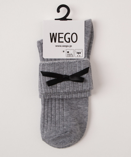 WEGO（ウィゴー）の「WEGO/リボン折り返しソックス（ソックス/靴下・レディース・ホワイト/グレー系その他/ブラック・FREE）」の8枚目の写真