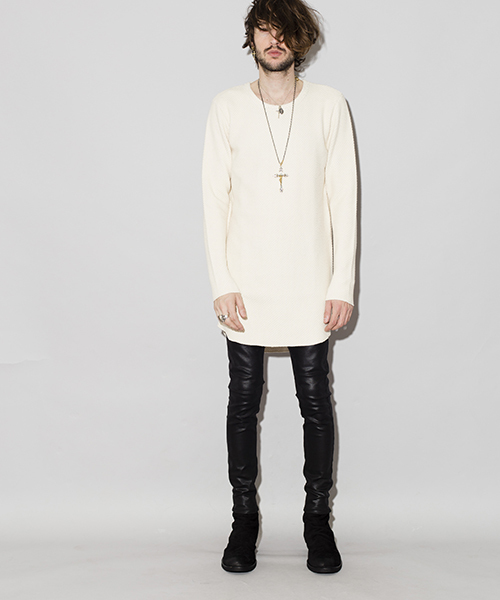 NO ID.（ノーアイディ）の「mt6001-ＣＥワッフルＣＮラウンドロンＴ（Tシャツ/カットソー・メンズ・アッシュグレー/ネイビー/アイボリー・1/2）」の5枚目の写真