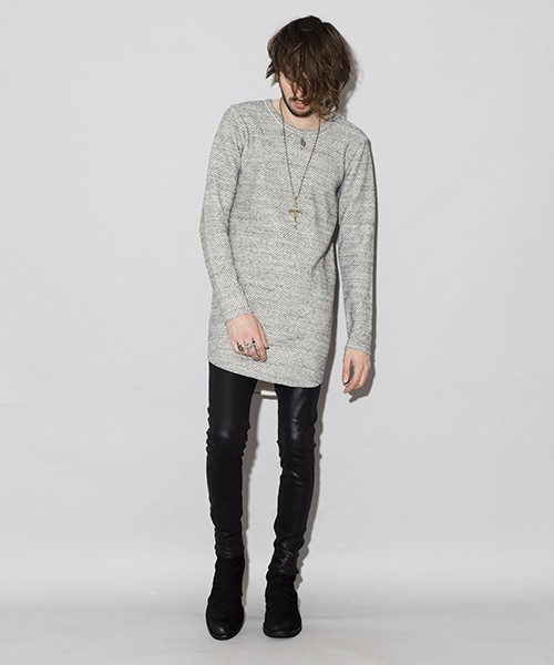 NO ID.（ノーアイディ）の「mt6001-ＣＥワッフルＣＮラウンドロンＴ（Tシャツ/カットソー・メンズ・アッシュグレー/ネイビー/アイボリー・1/2）」の18枚目の写真