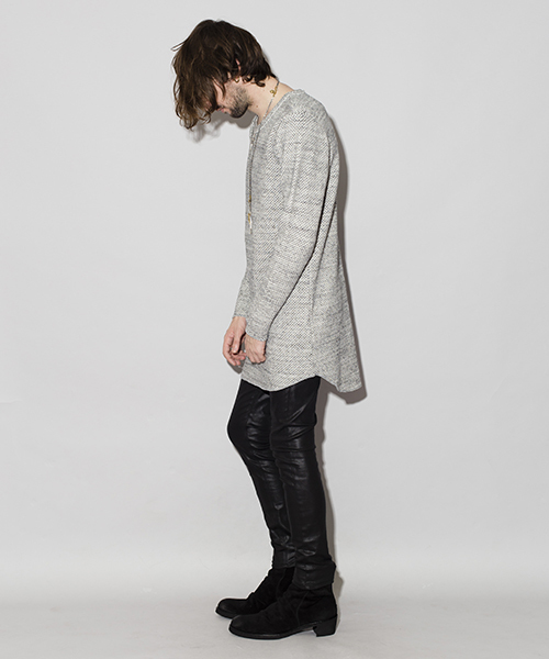 NO ID.（ノーアイディ）の「mt6001-ＣＥワッフルＣＮラウンドロンＴ（Tシャツ/カットソー・メンズ・アッシュグレー/ネイビー/アイボリー・1/2）」の19枚目の写真