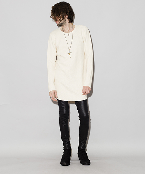 NO ID.（ノーアイディ）の「mt6001-ＣＥワッフルＣＮラウンドロンＴ（Tシャツ/カットソー・メンズ・アッシュグレー/ネイビー/アイボリー・1/2）」の21枚目の写真