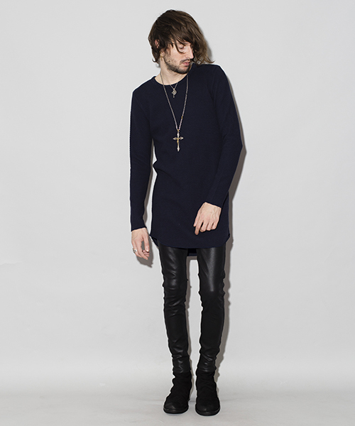 NO ID.（ノーアイディ）の「mt6001-ＣＥワッフルＣＮラウンドロンＴ（Tシャツ/カットソー・メンズ・アッシュグレー/ネイビー/アイボリー・1/2）」の22枚目の写真