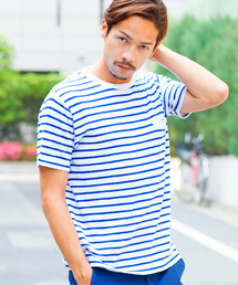 BEAUTY&YOUTH UNITED ARROWS | BY ペア スキン ボーダー クルーネック Tシャツ ◆§§(Tシャツ/カットソー)