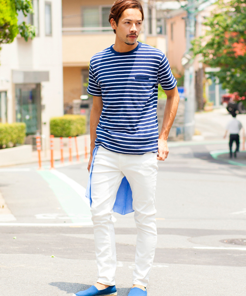 BEAUTY&YOUTH UNITED ARROWS（ビューティーアンドユースユナイテッドアローズ）の「BY ペア スキン ボーダー クルーネック Tシャツ ◆（Tシャツ/カットソー・メンズ・ブラック/ロイヤルブルー/ネイビー・LARGE/X-LARGE/SMALL/MEDIUM）」の12枚目の写真