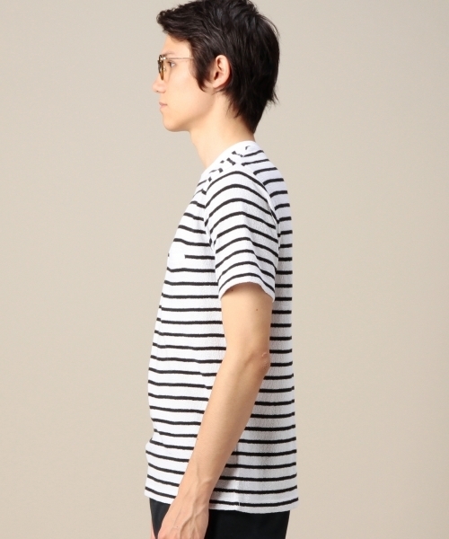 BEAUTY&YOUTH UNITED ARROWS（ビューティーアンドユースユナイテッドアローズ）の「BY ペア スキン ボーダー クルーネック Tシャツ ◆（Tシャツ/カットソー・メンズ・ブラック/ロイヤルブルー/ネイビー・LARGE/X-LARGE/SMALL/MEDIUM）」の5枚目の写真