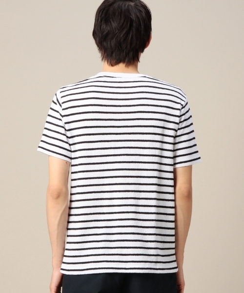 BEAUTY&YOUTH UNITED ARROWS（ビューティーアンドユースユナイテッドアローズ）の「BY ペア スキン ボーダー クルーネック Tシャツ ◆（Tシャツ/カットソー・メンズ・ブラック/ロイヤルブルー/ネイビー・LARGE/X-LARGE/SMALL/MEDIUM）」の6枚目の写真