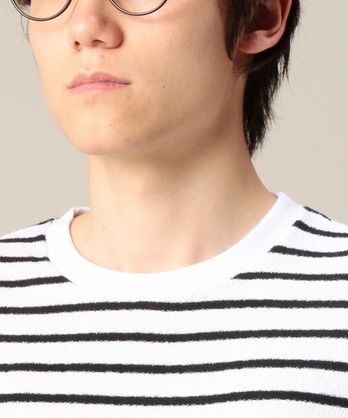 BEAUTY&YOUTH UNITED ARROWS（ビューティーアンドユースユナイテッドアローズ）の「BY ペア スキン ボーダー クルーネック Tシャツ ◆（Tシャツ/カットソー・メンズ・ブラック/ロイヤルブルー/ネイビー・LARGE/X-LARGE/SMALL/MEDIUM）」の7枚目の写真