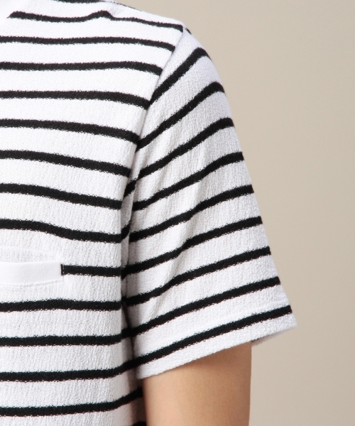 BEAUTY&YOUTH UNITED ARROWS（ビューティーアンドユースユナイテッドアローズ）の「BY ペア スキン ボーダー クルーネック Tシャツ ◆（Tシャツ/カットソー・メンズ・ブラック/ロイヤルブルー/ネイビー・LARGE/X-LARGE/SMALL/MEDIUM）」の8枚目の写真