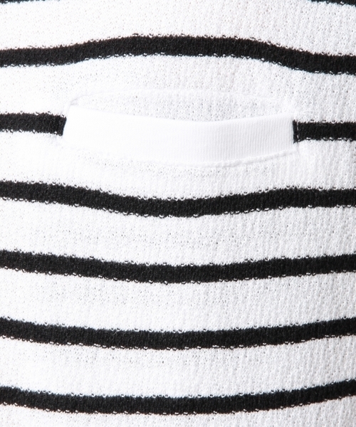 BEAUTY&YOUTH UNITED ARROWS（ビューティーアンドユースユナイテッドアローズ）の「BY ペア スキン ボーダー クルーネック Tシャツ ◆（Tシャツ/カットソー・メンズ・ブラック/ロイヤルブルー/ネイビー・LARGE/X-LARGE/SMALL/MEDIUM）」の4枚目の写真