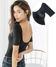 tu-hacci | ブラ不要！カップ付き あったかバックオープンインナー(インナーウェア/肌着)