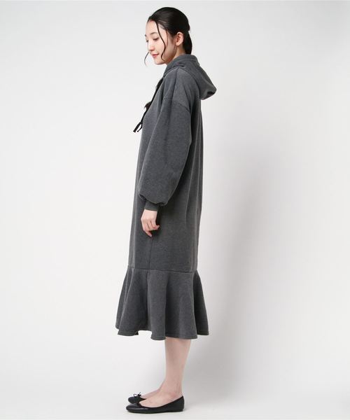 PARKS TOKYO SELECT(パークストウキョウセレクト)の「裏起毛 スウェットロングワンピース(ワンピース・レディース・チャコールグレー/ライトグレー/ブラック/キャメル・FREE)」の5枚目の写真