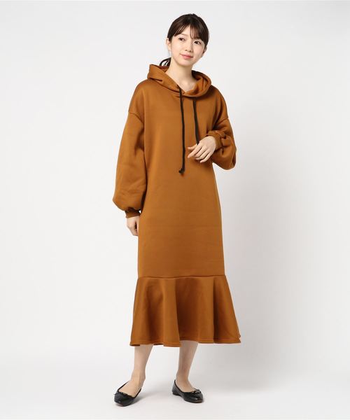 PARKS TOKYO SELECT(パークストウキョウセレクト)の「裏起毛 スウェットロングワンピース(ワンピース・レディース・チャコールグレー/ライトグレー/ブラック/キャメル・FREE)」の18枚目の写真