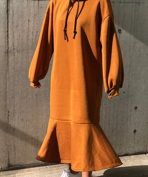 PARKS TOKYO SELECT(パークストウキョウセレクト)の「裏起毛 スウェットロングワンピース(ワンピース・レディース・チャコールグレー/ライトグレー/ブラック/キャメル・FREE)」の20枚目の写真