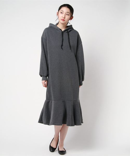 PARKS TOKYO SELECT(パークストウキョウセレクト)の「裏起毛 スウェットロングワンピース(ワンピース・レディース・チャコールグレー/ライトグレー/ブラック/キャメル・FREE)」の8枚目の写真