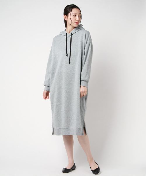 PARKS TOKYO SELECT(パークストウキョウセレクト)の「裏起毛 スウェットロングワンピース(ワンピース・レディース・チャコールグレー/ライトグレー/ブラック/キャメル・FREE)」の7枚目の写真