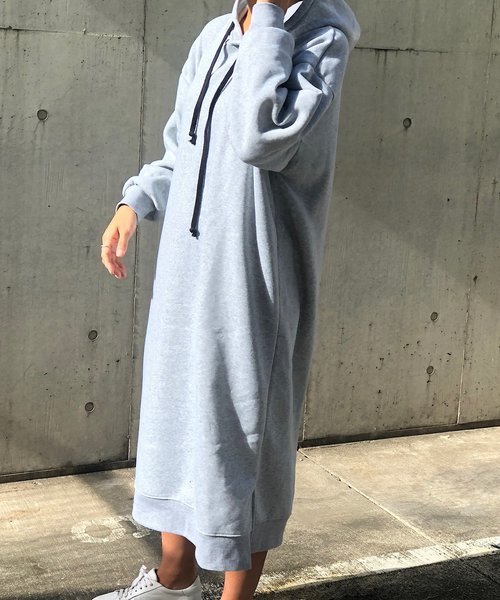 PARKS TOKYO SELECT(パークストウキョウセレクト)の「裏起毛 スウェットロングワンピース(ワンピース・レディース・チャコールグレー/ライトグレー/ブラック/キャメル・FREE)」の13枚目の写真