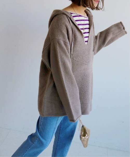 SLOBE citron.（スローブシトロン）の「SLOBE citron. メキパニットプルオーバー◆（ニット/セーター・レディース・ベージュ/グリーン/パープル・FREE）」の2枚目の写真