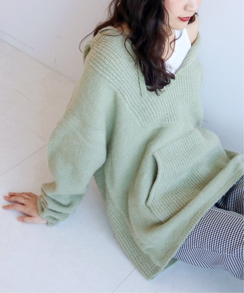 SLOBE citron.（スローブシトロン）の「SLOBE citron. メキパニットプルオーバー◆（ニット/セーター・レディース・ベージュ/グリーン/パープル・FREE）」の3枚目の写真