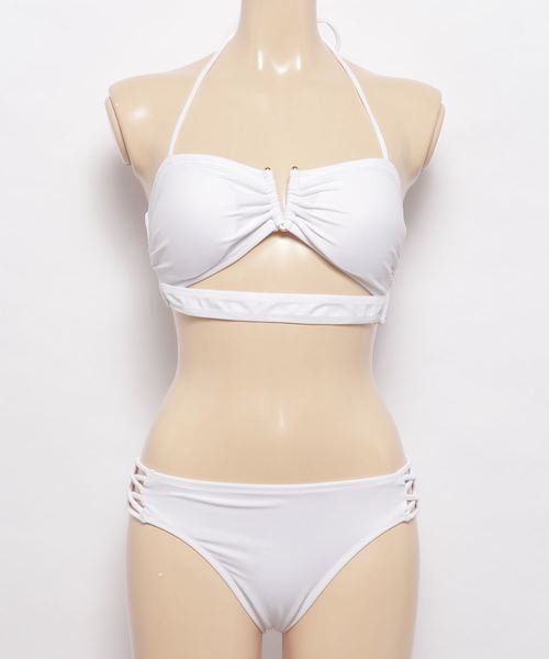 セール】バックレースアップVカットビキニ 水着2点セット（水着