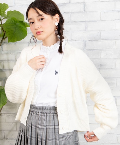 U.S. POLO ASSN.(ユーエスポロアッスン)の「∴WEGO/U.S. POLO ASSN.別注フリルネックシャツ(シャツ/ブラウス)」|ホワイト