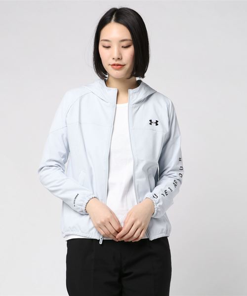 UNDER ARMOUR（アンダーアーマー）の「アンダーアーマー  UA Woven Hoodie FZ Branded（その他アウター・レディース・ブラック/ライトグレー・L/S/XL/M）」の2枚目の写真