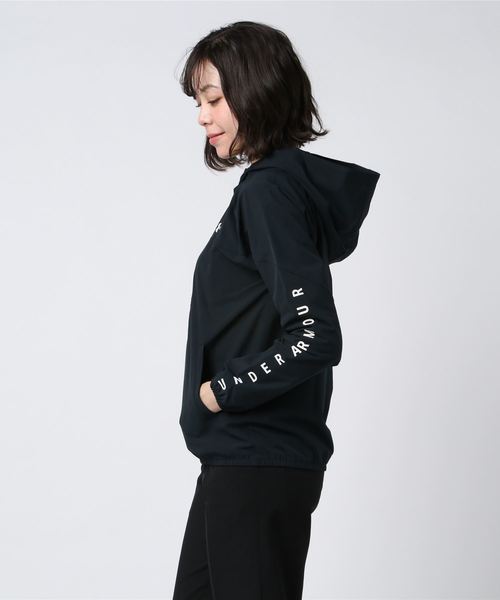 UNDER ARMOUR（アンダーアーマー）の「アンダーアーマー  UA Woven Hoodie FZ Branded（その他アウター・レディース・ブラック/ライトグレー・L/S/XL/M）」の3枚目の写真