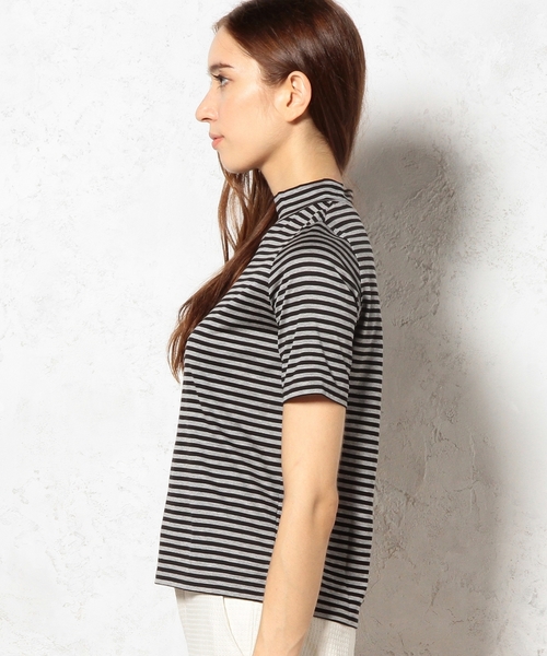 green label relaxing（グリーンレーベルリラクシング）の「GT 60/2  ムジ&BORハイネック POカットソー ◆（Tシャツ/カットソー・レディース・オフホワイト/グレー/ネイビー・フリー）」の5枚目の写真