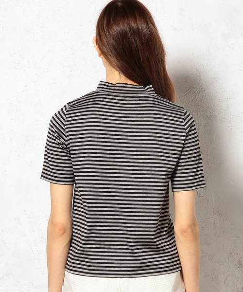 green label relaxing（グリーンレーベルリラクシング）の「GT 60/2  ムジ&BORハイネック POカットソー ◆（Tシャツ/カットソー・レディース・オフホワイト/グレー/ネイビー・フリー）」の6枚目の写真