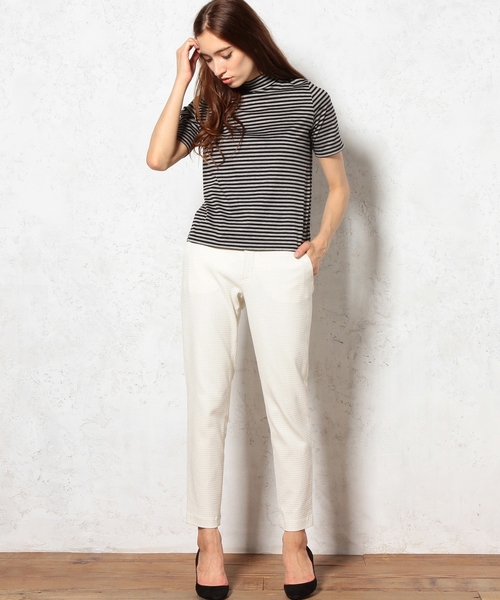 green label relaxing（グリーンレーベルリラクシング）の「GT 60/2  ムジ&BORハイネック POカットソー ◆（Tシャツ/カットソー・レディース・オフホワイト/グレー/ネイビー・フリー）」の7枚目の写真