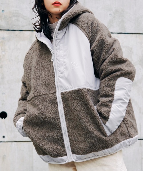 Mark Gonzales（マーク・ゴンザレス）の「Mark Gonzales/マークゴンザレス MONO-MART別注 シープボアフリース オーバーサイズ 切替フードブルゾン（ブルゾン・メンズ・ベージュ系その他/ベージュ系その他4/ブラック系その他/ベージュ系その他3/ベージュ系その他2/ホワイト系その他/ブラック/ベージュ系その他5/ベージュ系その他6/ベージュ系その他7/ベージュ系・M/S/L/XL）」の11枚目の写真