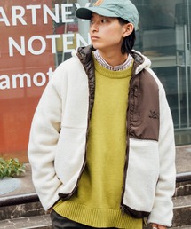 Mark Gonzales/マークゴンザレス MONO-MART別注 シープボアフリース オーバーサイズ 切替フードブルゾン
