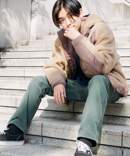 Mark Gonzales（マーク・ゴンザレス）の「Mark Gonzales/マークゴンザレス MONO-MART別注 シープボアフリース オーバーサイズ 切替フードブルゾン（ブルゾン・メンズ・ベージュ系その他/ベージュ系その他4/ブラック系その他/ベージュ系その他3/ベージュ系その他2/ホワイト系その他/ブラック/ベージュ系その他5/ベージュ系その他6/ベージュ系その他7/ベージュ系・M/S/L/XL）」の17枚目の写真