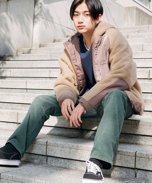 Mark Gonzales（マーク・ゴンザレス）の「Mark Gonzales/マークゴンザレス MONO-MART別注 シープボアフリース オーバーサイズ 切替フードブルゾン（ブルゾン・メンズ・ベージュ系その他/ベージュ系その他4/ブラック系その他/ベージュ系その他3/ベージュ系その他2/ホワイト系その他/ブラック/ベージュ系その他5/ベージュ系その他6/ベージュ系その他7/ベージュ系・M/S/L/XL）」の18枚目の写真