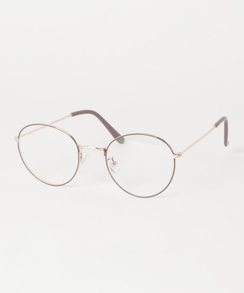 WEGO（ウィゴー）の「WEGO/メタルボストンクリアレンズ（メガネ・メンズ・ベージュ/ブラウン・FREE）」の2枚目の写真