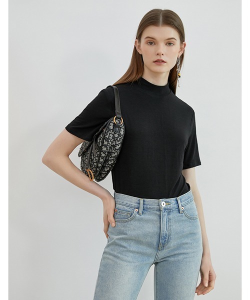 Fano Studios（ファノ ストゥディオズ）の「ハーフスリーブ モックネックT FA19S052【Fano Studios】（Tシャツ/カットソー・レディース・ホワイト/ブラック・S/M/L）」の12枚目の写真