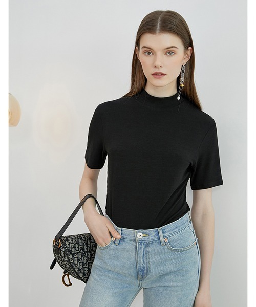 Fano Studios（ファノ ストゥディオズ）の「ハーフスリーブ モックネックT FA19S052【Fano Studios】（Tシャツ/カットソー・レディース・ホワイト/ブラック・S/M/L）」の14枚目の写真