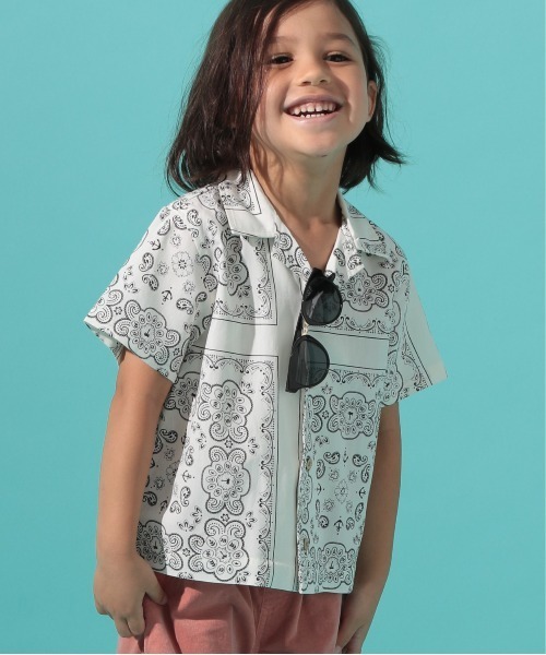 BAYFLOW（ベイフロー）の「[KIDS]ペイズリーアロハシャツ（シャツ/ブラウス・キッズ・オフホワイト/パープル/イエロー・XX-LARGE/LARGE/X-LARGE/MEDIUM）」の2枚目の写真