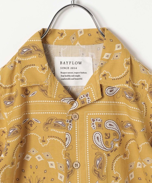 BAYFLOW（ベイフロー）の「[KIDS]ペイズリーアロハシャツ（シャツ/ブラウス・キッズ・オフホワイト/パープル/イエロー・XX-LARGE/LARGE/X-LARGE/MEDIUM）」の5枚目の写真