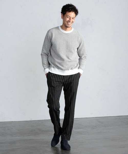 MEN'S BIGI（メンズビギ）の「バンブーパターン プルオーバーカットソー（Tシャツ/カットソー・メンズ・ブラック/ホワイト・01/02/03/04）」の5枚目の写真