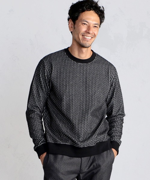 MEN'S BIGI（メンズビギ）の「バンブーパターン プルオーバーカットソー（Tシャツ/カットソー・メンズ・ブラック/ホワイト・01/02/03/04）」の7枚目の写真