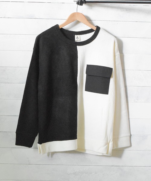 TRAP/U (トラップユー)の「【69】【TRAP/U】ツートン 長袖Tシャツ(Tシャツ/カットソー・レディース・ブラック/ベージュ/オフホワイト・MEDIUM/LARGE)」の3枚目の写真