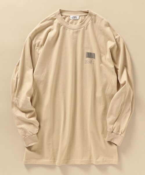 SHIPS（シップス）の「【WEB限定/SHIPS別注】STUDIO BLANCHE: バーコード ロゴ ロングスリーブ Tシャツ (ロンT)（Tシャツ/カットソー・メンズ・ホワイト/ブラック/ベージュ・S/M/L/XL）」の17枚目の写真