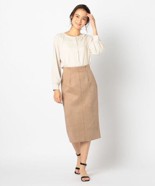 NOLLEY’S(ノーリーズ)の「ジョーゼット両前パール釦ブラウス(シャツ/ブラウス・レディース・ベージュ/サックスブルー/キナリ/カーキ/ネイビー・38/36)」の16枚目の写真