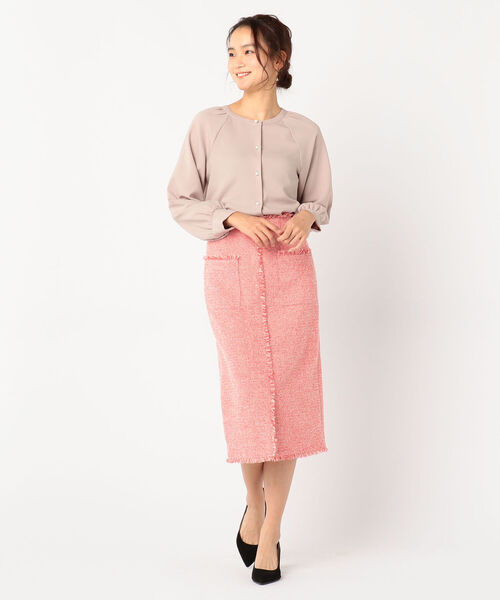 NOLLEY’S(ノーリーズ)の「ジョーゼット両前パール釦ブラウス(シャツ/ブラウス・レディース・ベージュ/サックスブルー/キナリ/カーキ/ネイビー・38/36)」の12枚目の写真