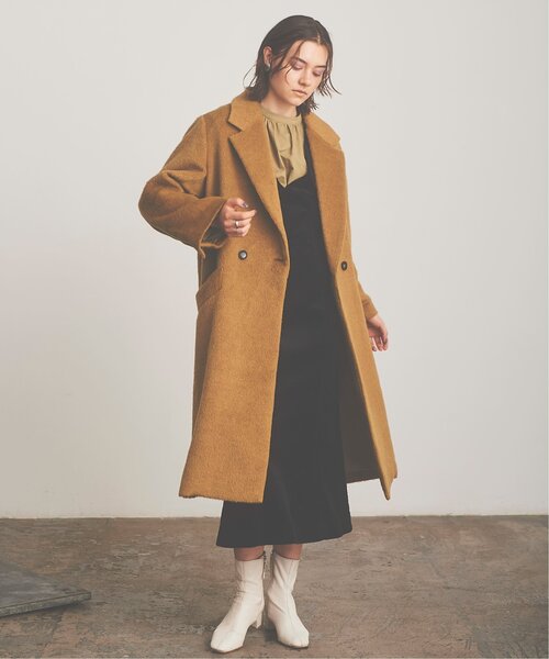 RAY CASSIN（レイカズン）の「Shaggy Chester Coat（チェスターコート・レディース・マスタード/ラベンダー・FREE）」の6枚目の写真