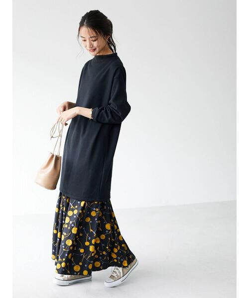CRAFT STANDARD BOUTIQUE(クラフトスタンダードブティック)の「ボートネックドロップショルダーチュニック ●*(Tシャツ/カットソー・レディース・ブラック/ブラウン/オリーブ/グレイッシュベージュ・FREE)」の20枚目の写真
